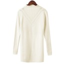 Jersey de punto largo de cuello alto para mujer 6
