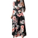 Jesienna sukienka maxi w kwiaty 5