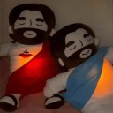 Jésus peluche 40 cm respirant compagnon de sommeil avec musique lumière et vibrations peluche douce pour apaiser et assurer un sommeil tranquille des enfants 2