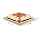 Jeu de chiffres en bois 22 x 22 x 3 cm Jeu de société avec dés pour 4 joueurs Chiffres rotatifs Jeu de famille stratégique avec pièces en bois 2