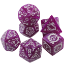 Jeu de dés 7 pcs Polyédriques Acryliques Fantasy ensemble avec effet marbré pour jeux de société Donjons et Dragons jeu de rôle et jeux de héros 10