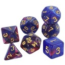 Jeu de dés 7 pcs polyédriques RPG style Galaxie Ensemble fantasy multicolore pour jeux de société Donjons et Dragons roleplay 7