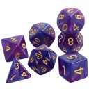 Jeu de dés 7 pcs polyédriques RPG style Galaxie Ensemble fantasy multicolore pour jeux de société Donjons et Dragons roleplay 11