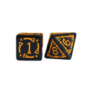 Jeu de dés d'Halloween 7 pièces Noires avec décoration orange pour Donjons et Dragons RPG jeux de société et soirées de jeu de rôle 5