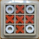Jeu de morpion en bois 14 x 14 cm Jeu de société classique pour deux joueurs Divertissement familial Jeu stratégique Développement de la pensée 3