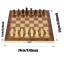 Jeu de société en bois 3 en 1 Échecs Dames Backgammon 24 x 24 cm Jeux de société classiques pour 2 joueurs Divertissement social Jeu de voyage Conception pliable 4