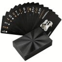 Jeux de cartes en plastique noirs 55 pièces avec finition imperméable et relief luxueux 57 x 87 mm ensemble élégant pour le poker, le rami 1
