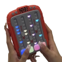 Joc electronic muzical ritmic logic cu lumini 15 x 11 x 3 cm 6 niveluri de dificultate 3 viteze 4 volumuri ABS, baterii AAA*3 4