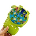 Jogo de pesca magnético para crianças 16,5 x 22 cm com tema de dinossauros 2 varas 12 peixes Pesca no lago Brinquedo de pesca com íman 7