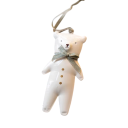 Jolie décoration de Noël en métal ours en peluche Pendentif suspendu peint à la main pour arbre de Noël Douce décoration festive pour enfants 2