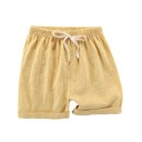 Jongens korte broek met elastische taille en trekkoord luchtige zomer shorts voor jongens van katoen en linnen 5