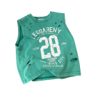 Jongens zomer top zonder mouwen 100% katoen Perforated ademend hemd met print en tekst Stijlvolle sporttop in verschillende kleuren 3