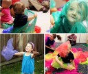 Jongliertücher für Kinder 6 Stück in sechs Farben Leichter transparenter Stoff 60 x 60 cm Für Tanz und Bewegungsspiele drinnen und draußen 5