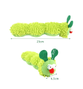 Jouet à mâcher pour chats 23 x 6,5 cm avec de l'herbe à chat Jouet en peluche en coton Forme de chenille Interactif 3