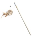 Jouet à plume pour chats 40 cm Bâton en bois avec élastique et plumes Jouet interactif pour chats Pendentifs poulet souris spirale balle ballon 7