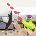 Jouet à tir amusant pour chats Pistolet à disques en mousse 15 disques Jouet interactif pour chats et animaux de compagnie 3
