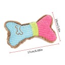 Jouet en peluche crissant pour chien en forme de os coloré 17 x 10 cm jouet à mâcher résistant en polyester et coton pour petits et moyens chiens 1