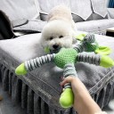 Jouet en peluche pour chiens éléphant vert résistant jouet à sifflet outil à mâcher pour le nettoyage des dents et jeu interactif 40 x 32 cm 4