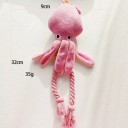 Jouet en peluche pour chiens en forme de pieuvre rose 32 x 9 cm 2