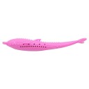 Jouet en silicone pour chats 17,4 x 2,7 cm Forme de poisson avec picots de massage Jouet interactif à mâcher pour chats 6