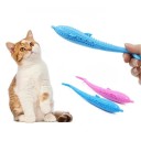 Jouet en silicone pour chats 17,4 x 2,7 cm Forme de poisson avec picots de massage Jouet interactif à mâcher pour chats 1