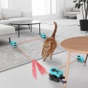 Jouet interactif de chasse pour chats Ensemble de 4 appareils rotatifs avec corde et appât Jouet interactif pour l'exercice des chats 4