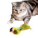 Jouet interactif pour chats 13 x 4,5 x 6 cm Forme d'oiseau avec corde Jouet sonore émettant des sons d'oiseaux réalistes 5