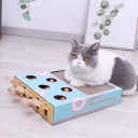 Jouet interactif pour chats 2 en 1 Griffoir et jeu Tape le taupe 26x26,5x6 cm Planche à gratter et pédales à presser avec taupe 3
