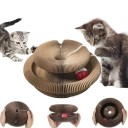 Jouet pour chat en carton ondulé 24x24x10 cm Griffoir, tunnel, balle avec clochette Griffoir résistant pour chats de toutes tailles 3