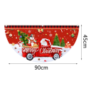 Joulun puolikaaren muotoinen lippubanneri 90 x 45 cm Punainen Santa ja lumiukko autossa Ulkona ripustettava koriste kotiin ja terassille 2