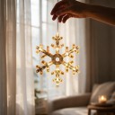 Joulun Ripustettava LED Valo Lumihiutale 19 x 18 cm AAA Paristokäyttöinen Hehkuva Lumihiutale Lämmin Valkoinen Talvikoriste Ikkunaan Oviin 5