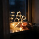 Joulun Ripustettava LED Valo Lumiukko 21 x 15 cm AAA Paristoilla Imukupilla Valoisa Lumiukko Luudalla Lämmin Valkoinen Ikkunoihin ja Oviin 3