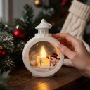 Joulun valaiseva koriste Lyhty lumiukolla Ripustettava 12 x 8,5 cm Pyöreä Kynttilän jäljitelmällä Koriste pöydälle 3