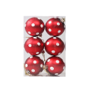 Joulupallo punainen 6 cm 6 kpl 8