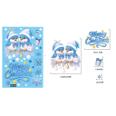 Joulustickerit ikkunaan 20 x 30 cm Siniset PVC-dekoraatiot jouluteemalla Erilaisia lumihiutaleita Uudelleen käytettävät ikkunakoristeet lasille 2