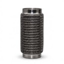 Joustava pakoputki 70 x 120 mm Yleinen joustava pakoputken liitin Aaltoputki Ruostumaton teräs 304 Punottu Hopea Pakoputken korjaukseen 1