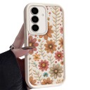 Joustava silikoninen suojakuori Samsung Galaxy A15:lle värikkäillä kukkamotiiveilla, kohotettu kehys kameralle, kohotetut reunat, aukot kaiuttimelle 5