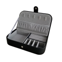 Joyero con organizador para anillos, pendientes y collares 19,5 × 11 × 4,5 cm de cuero sintético caja de almacenamiento de joyas 1