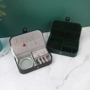 Joyero con organizador para anillos, pendientes y collares 19,5 × 11 × 4,5 cm de cuero sintético caja de almacenamiento de joyas 26