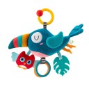 Jucărie agățată pentru bebeluși 24 x 21 cm Tucan cu inel Jucărie scârțâitoare pentru pătuț sau cărucior Dezvoltare vizuală și tactilă 1