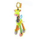 Jucărie de pluș agățată pentru bebeluși, 47 cm, Girafă și Zebră, cu piuie, clopoțel și accesoriu de dentiție pentru cărucior 6