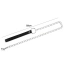 Juego 2 en 1 de gancho anal de acero inoxidable con 2 bolas en la punta y correa de anilla metálica de 92 cm para un control sensual Embalaje discreto 2