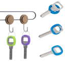 Juego de 10 anillos de colores para llaves Fundas de silicona identificadoras de llaves Marcado de colores para fácil reconocimiento de llaves 4