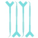 Juego de 10 aplicadores de plástico para pestañas 11,5 x 3 cm en forma de Y Palitos reutilizables Peine para levantar pestañas Herramienta de maquillaje 7