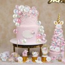 Juego de 10 bolas de 4 cm. Decoración colorida para tartas. Adornos de plástico para decorar tartas y postres festivos. 3