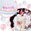 Juego de 10 bolas de 5 cm. Decoración colorida para tartas. Adornos redondos de plástico para tartas festivas y de cumpleaños. 5