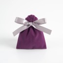 Juego de 10 bolsas de terciopelo moradas con cordón 7×9 cm con cinta, bolsas de tela para regalos para joyas y pequeños objetos 2