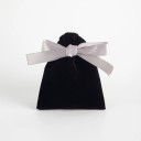 Juego de 10 bolsas de terciopelo negro retráctiles 7×9 cm con cinta, bolsas de tela para regalos para joyas y pequeños objetos 2