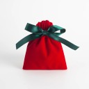 Juego de 10 bolsas de terciopelo rojo con cordón 7×9 cm con cinta, bolsas de tela para regalos para joyas y pequeños objetos 4