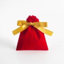 Juego de 10 bolsas de terciopelo rojo con cordón 7×9 cm con cinta, bolsas de tela para regalos para joyas y pequeños objetos 5